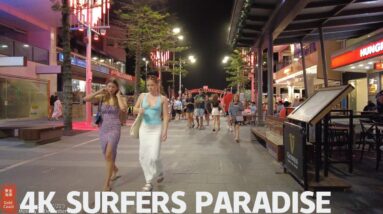 [4k] Surfers Paradise Nightlife Walk Tour | Gold Coast | Queensland | Australia