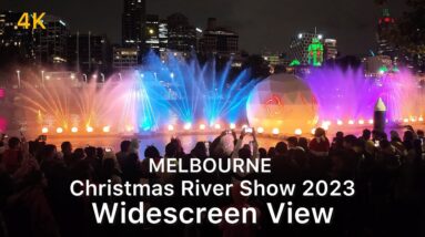 Melbourne City Christmas River Show Widescreen View