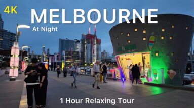 Exploring Melbourne City at Night Docklands 1 Hour Relaxing Walking Tour