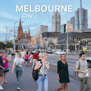 Melbourne Australia Evening Walk  in January 2024