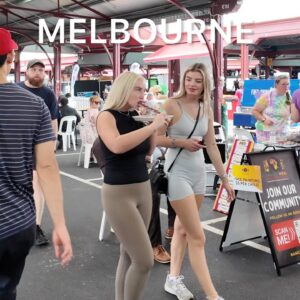 Melbourne City Saturday Tour Queen Victoria Market Australia 4K Video