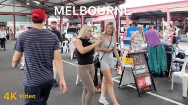 Melbourne City Saturday Tour Queen Victoria Market Australia 4K Video