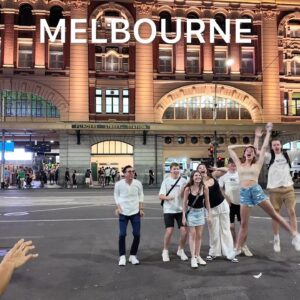 Melbourne City Tuesday Night Walk Australia 4K Video