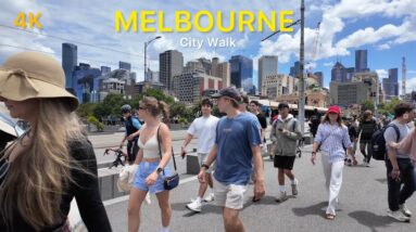 Melbourne Australia Friday Walk 4K Video