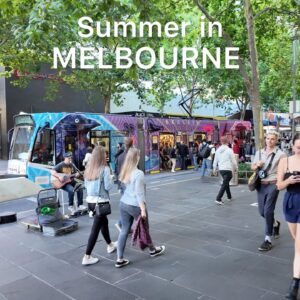 Melbourne City January Walking Tour 4K Video