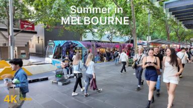 Melbourne City January Walking Tour 4K Video