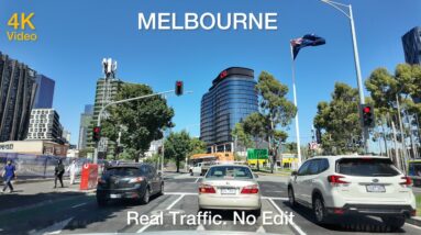 Driving in Melbourne City Virtual Tour - Real Traffic - No edit