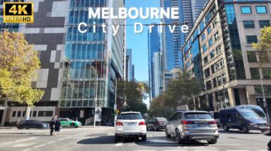 Melbourne City Driving in May Autumn Season