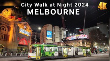 Melbourne City at Night in June Walking Tour Australia RISING 2024