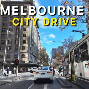 Melbourne City CBD Friday Afternoon Driving Tour Australia 4K Video