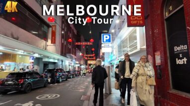 Melbourne City CBD Walk Through - Little Bourke Street 4K Video