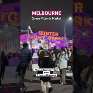 Winter Night Market in Melbourne Australia #walkingtour #citywalk