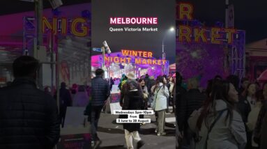 Winter Night Market in Melbourne Australia #walkingtour #citywalk