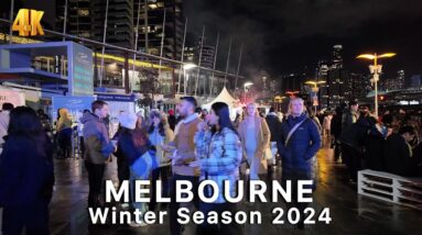 Exploring Melbourne Australia at Night in Winter 2024