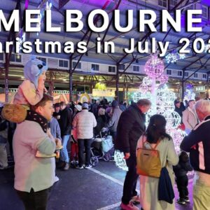 Walkthrough Winter Night Market in July | Melbourne Australia | Queen Victoria Market 2024