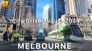 Melbourne City CBD Driving Tour in August 2024