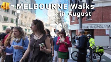 Melbourne City Walks in August Australia 4K Video