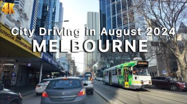 Sunday Drive Melbourne City Australia in August 4K Video