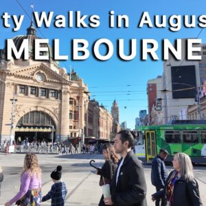 Walkthrough Melbourne City CBD in August Australia 4K Video