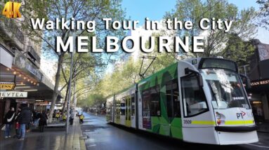 Melbourne Saturday Walk in September Australia 4K Video