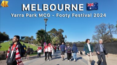 Melbourne Australia Yarra Park MCG Footy Festival 2024 4K Video