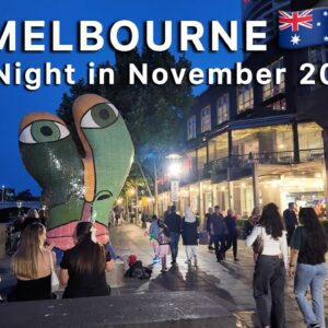 Melbourne Australia at Night in November 2024 4K Video