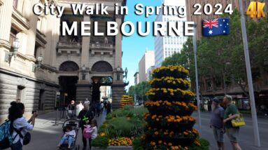 Walking in Melbourne Australia in Spring 2024 4K Video